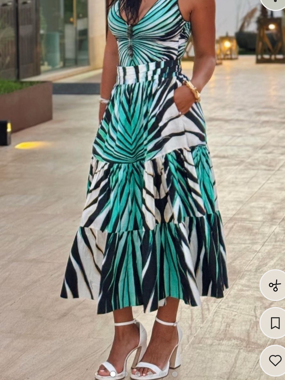 Roberto Cavalli Vibrant Green and Black Midi Skirt